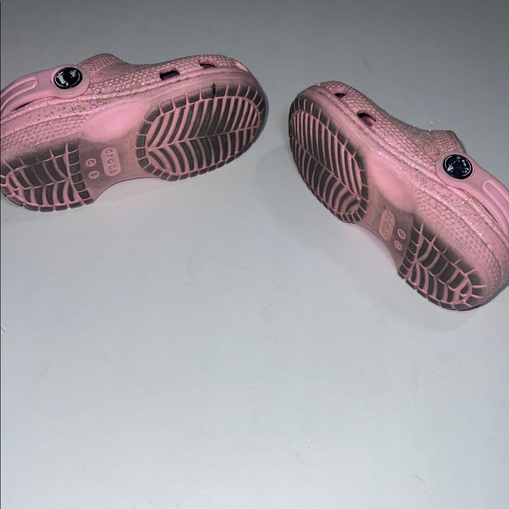 CROCS Kids Glittery Pink Sandals - Picture 6 of 10